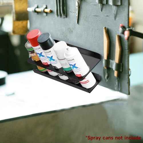 Acrylic Spray Can Holder Rack, Tilt Wall Mount Spray Paint Storage, 5 Can Spray Bottle Holder for Garage and Workspace,Spray NOT Include (Black)