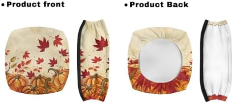 LedBack Thanksgiving Walker Accessories 3 Piece Set Rollator Walker Seat and Backrest Covers, Maple Leaf Pumpkins Storage Bags Rollator Seat Cushion Covers for Seniors