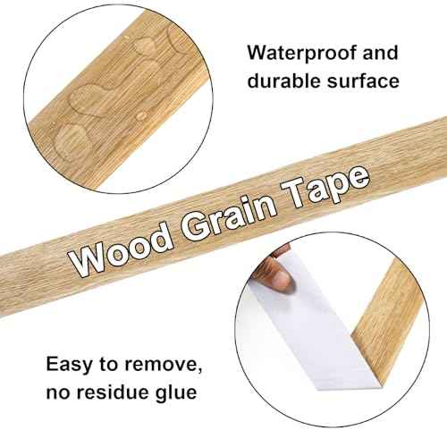 BOMEI PACK Wood Grain Repair Tape,Self Adhesive Repair Patch for Furniture, Floors, Cabinets, Windows, Doors, RV, Home Decor and DIY Projects (1, Coffee Oak, 2inch X 33ft)