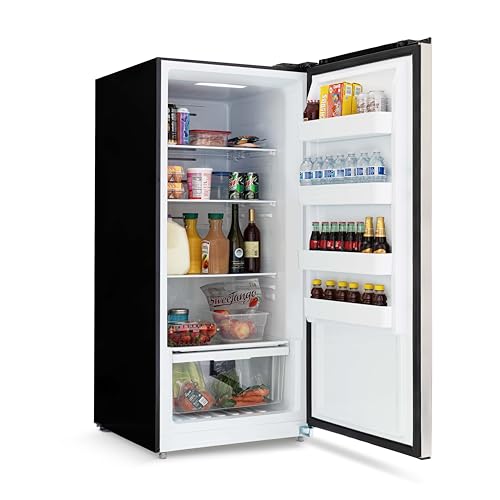 Newair Upright Freezer | 13.8 Cu. Ft., Garage-Ready Stand Up Freezer with Digital Controls, Auto Defrost, Fast Freeze Mode & LED Lighting | Stainless Steel