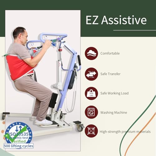Sit to Stand Lift Patient Aid Padded Sling and Stand Assist with Back Support,Patient Lift Sling Works with Most Mobility Aids & Equipment (Large-Red)