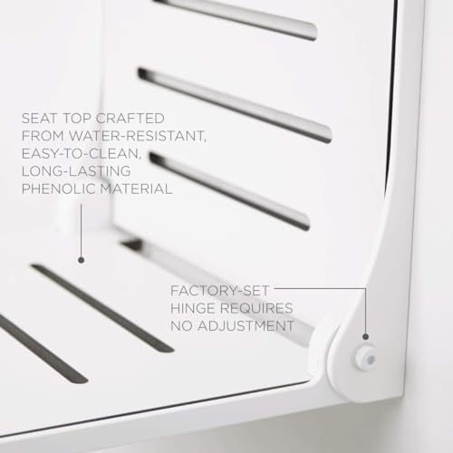 Seachrome Lift-Assist Silhouette High Back Folding Shower, Almond Seat with Bronze Frame