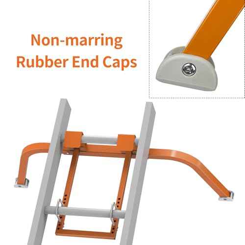Ladder Stabilizer,Extended Ladder Stabilizer Accessory for Roof Gutter£¦Wall,Ladder Stand-Off 450 lbs Heavy Duty Steel Wing Span/Wall Ladder Standoff with Non-Slip Rubber Bottom Pad