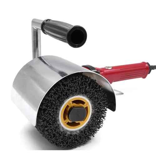4.5" x 4" Abrasive Drawing Drum, 3/4" Quad Keyway Burnishing Wheel for Hand held Polishing Machine 40 Grit Sanding Drum Surface Conditioning Tool (Pack of 2)
