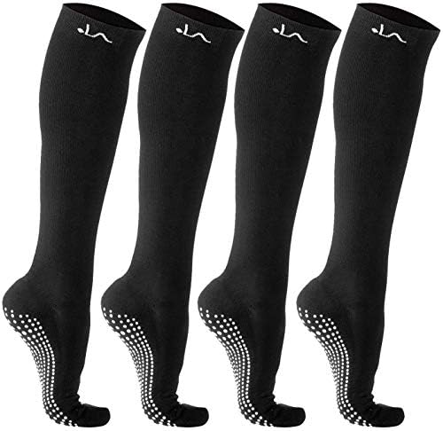 LA ACTIVE Graduated Compression Socks with Non-Slip Grips for Safety - 15-20mmHg for Women & Men