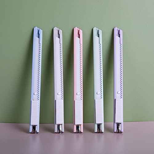 Ceramic Box Cutter Utility Knife Ceramic Blades Finger Safe Paper Knives Retractable Craft Cutter Friendly Cutters for Foam Cardboard Cutting Auto-Lock clip [5-Pack]