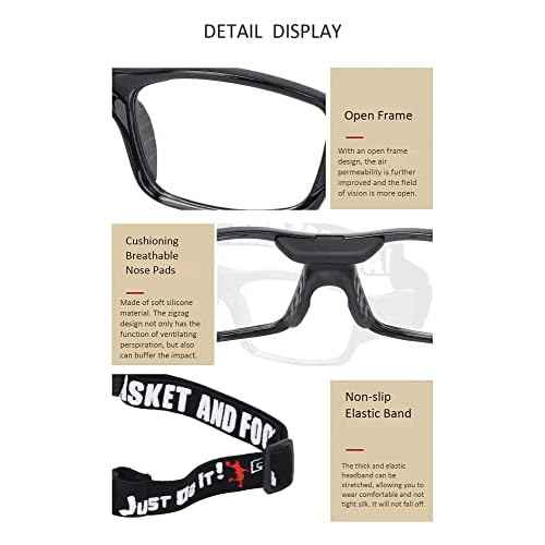 Sport Glasses for Men Women Basketball Football Sport Goggles Anti Fog Shock Collision Wearable Glasses