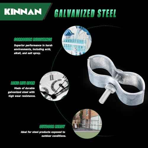 12 Pcs 1-5/8" Chain Link Fence Panel Clamps, Dog Kennel Clamps for 1-5/8" OD Pipe, Galvanized Steel, for Round Pipe Panel Frame,Bolts & Nuts include