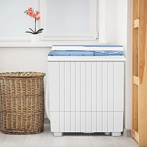 Bonusall Portable Washing Machine, 6.6 Lbs Mini Small Washer Machine, Single Tub Laundry Washer for Apartments, Dorms,Traveling, RV, Blue (BLUE1, 14.5LBS)