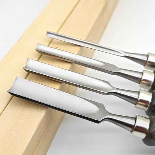 11" Wood Chisel Sets for Woodworking, Semi-Circular Edge Blade Chisel Woodworking Tools, Woodwork Chisel Carpentry Tools-4 Pack