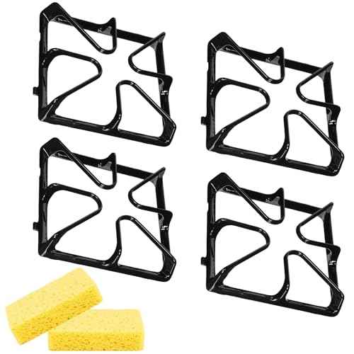 Upgraded WB31K10034 Burner Grates, Cast Iron Replacement Parts for GE Gas Stove Top, 8.54 X 8.54 inches Square Grates 4-Pack