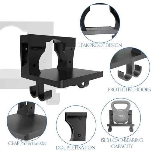 Wall Mount Shelf for AirSense 10 CPAP Machine ? Includes Mask Hook & Hose Hanger ? Space-Saving Bedside Organizer, Easy to Install ? Durable CPAP Accessory