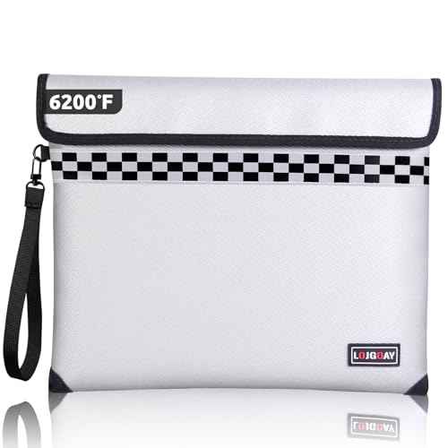 Upgraded Fireproof Document Bag - with 6200¡ÆF Heat Insulated, Fireproof Money Bag for Cashwith Fireproof Zipper, 9 Layers of Functional Materials, Water Fire Proof Bag Fireproof Bag (Silver, 13"x11")