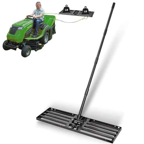 Lawn Leveling Rake 34"x9.5",Lawn Leveling Tool with 68" Long Adjustable Stainless Steel Handle for Leveling Soil,Grass,Sand or Dirt,Heavy Duty Lawn Leveler for Backyard,Garden,Golf Course,Farm,Pasture