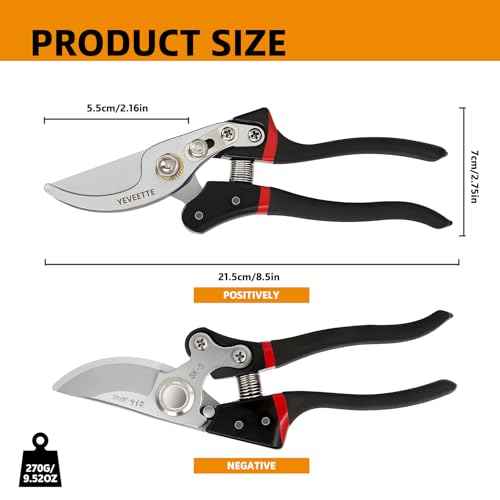 Pruning Shears, 8.5" Professional Garden Shears, SK5 Steel Hedge Clippers, Garden Clippers Handheld, Heavy Duty Garden Scissors Tools, Pruning Shears for Gardening Yard Roadside