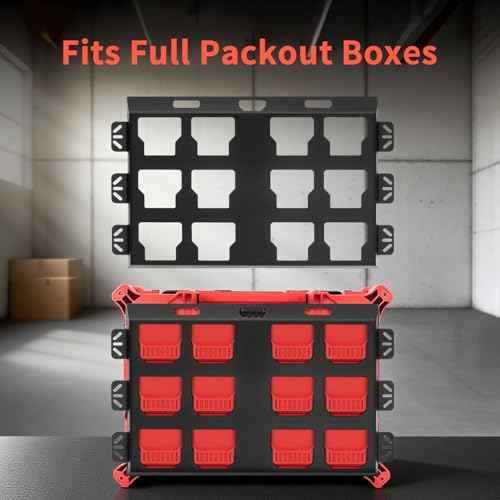 Black Packout Mounting Plate for Heavy-Duty Milwaukee Packout Wall Mount with 6 Screws & Nuts for Garage, Workshop & Truck Compatible with Milwaukee Packout Accessories & Organizers(1 Pack£©
