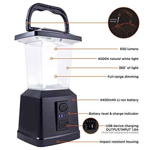 Enbrighten LED Camping Lantern, Battery Powered, Carabiner Handle, Hiking Gear, Emergency Light, Tent Light, Lantern Flashlight for Hurricane, Emergency, Survival Kits, Fishing, Home and More