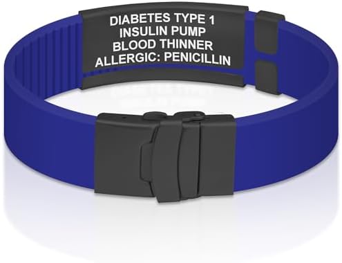 Divoti Custom Engraved Medical Alert ID Bracelet – Dual-Sided Laser Etching, Silicone Wristband, Stainless Steel Security Clasp – Adjustable & Trim-to-Fit – Emergency Medical Info Band for Men & Women