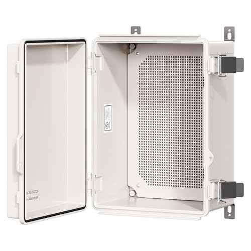 UL Certified Junction Box, NEMA 6 Weatherproof 94V-0 Flame Retardant, Plastic Electrical Enclosure for Industrial Projects, Includes Mounting Plate (Grey Cover, 14.6"¡¿10.6"¡¿5.9")