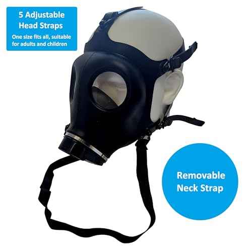 KYNG Israeli Rubber Respirator Style Mask Protection w/Premium Black KYNG 40mm Premium FILTER Canister For Industrial, Chemical Handling, Halloween, Painting, Welding, Prepping, Emergency Preparedness