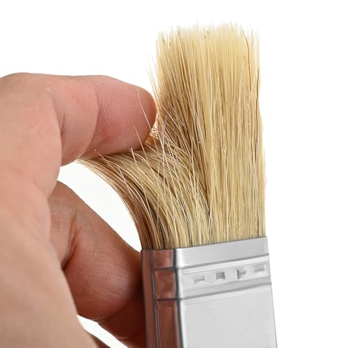 dophee 3PCS Chip Paint Brushes 1Inch 1.5Inch and 2Inch Assortment Natural Bristles Wooden Handle Flat Brushes Set for Painting Walls Fence Staining Household