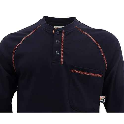 VATRENUS FR Shirts Henley 5.5oz 100% Cotton Flame Resistant Long Sleeve T-Shirts