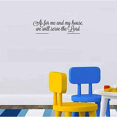 Black Vinyl Wall Decor Wall Sticker 'As for Me and My House We Will Serve The Lord' - PVC Material, Religious Style, Wall Decal