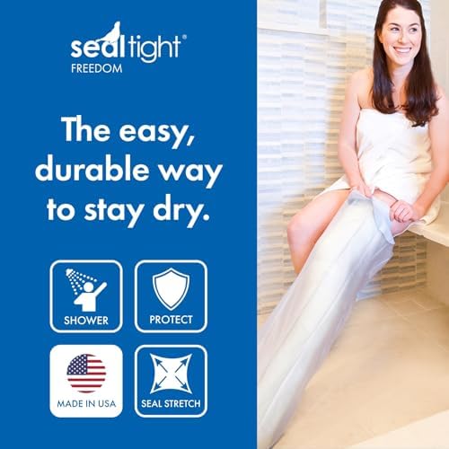 Brownmed Seal-Tight Freedom Cast & Bandage Protector - Waterproof Shower Cover for Leg Casts & Injuries - Adult
