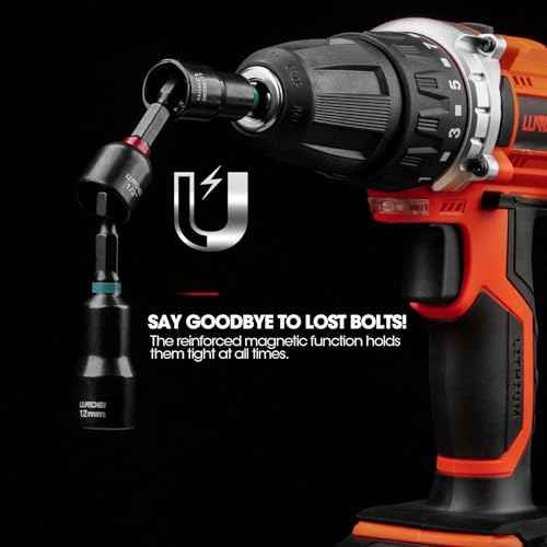 LLNDEI Magnetic Impact Nut Driver Set, 55PCS 1/4 socket set with Deep Driver Bit Sets Includes Bit Extension, Pivoting & Wing Nut Setters Compatible with Impact Drills & Deep Drivers