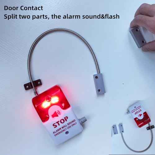 Exit Stopper Door Alarm with Alarm Sound Max. 110dB Adjustment Helps Prevent Unauthorized Exits or Entries Through Emergency Doors Loudness Ease of Installation Door Alert