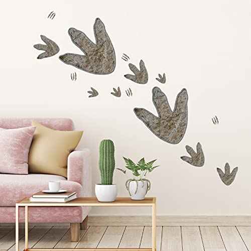66 Pcs Dinosaur Footprints Decor Floor Decals Peel and Stick Dinosaur Track Stickers Removable Tracks Wall Decals Vinyl Footprints Wall Decal for Room Nursery Bedroom Home, 3 Sizes