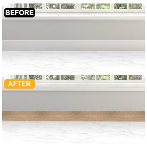 JUNART Wood Grain Repair Tape(10cm¡¿1000cm), Self-Adhesive Waterproof Realistic Textured Repair Duct Tape for Tables, Baseboards, Doors, Windows, and Floors with Plastic Scraper(Yellow Teak)