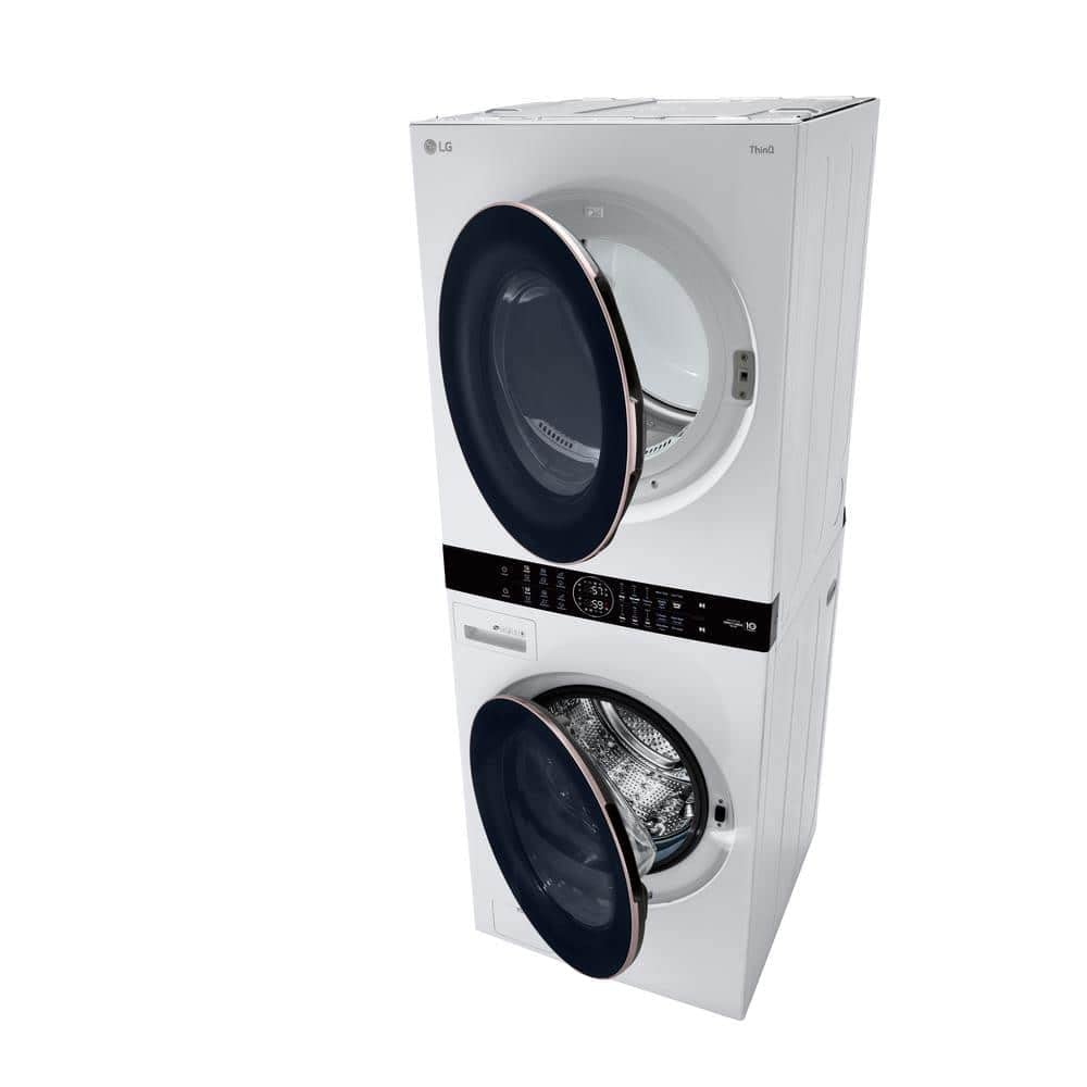 LG WKE100HWA WashTower Stacked Smart Laundry Center 4.5 Cu.Ft. Front Load Washer & 7.4 Cu.Ft. Electric Dryer in White