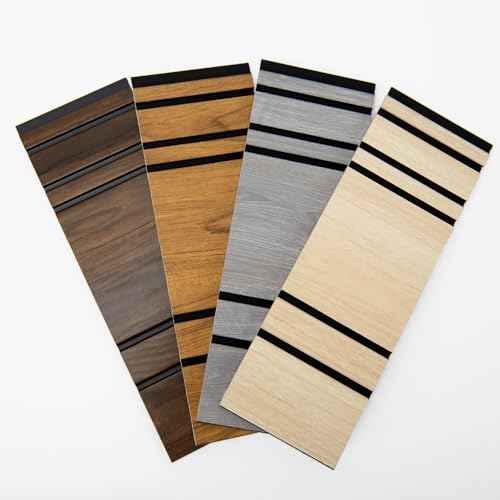 Art3d 4-Pack Glue-On Wall Panels Sample, Wood Grain Texture Interior Wall Decor, Recycled Polystyrene Wainscoting Panels,Earth Sample