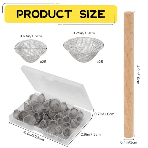 Carpenter Bee Hole Plugs 50 Pcs ? Stainless Steel Carpenter Bee Corks for Outside, 2 Sizes Hole Filler with Wooden Stick, Porches, Fences, Roofs, Outdoor Wood Repair Kit