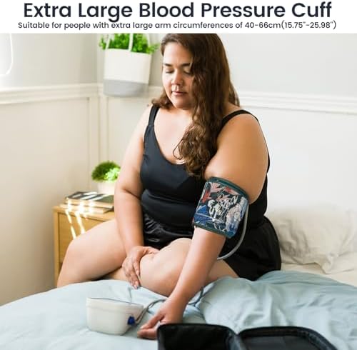 Extra Large Blood Pressure Cuff for Big Arms, XXL Bp Cuff(40-66cm) - 6 Different Blood Pressure Connectors are Compatible with Almost All Bp Monitors(Green)