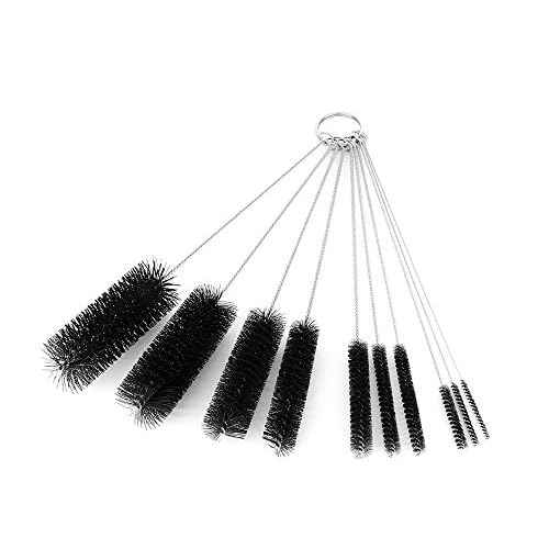 yueton10pcs Nylon Tube Pipe Nozzle Brush Set with Wire Loop Handle