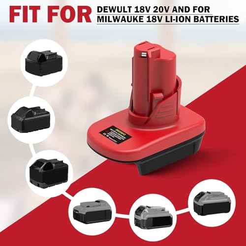Battery Adapter for M18 to Work for M12 Tool Battery Adaptor,for DeWalt Tool and for Milwaukee Battery Adapter,Power for Milwaukee for M12 Tools