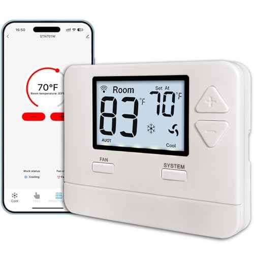 WiFi Thermostats for Home Single-Stage 1Heat/ 1Cool, APP Remote Control, 7-Day or 0-Day Programmable. (C-Wire Required)