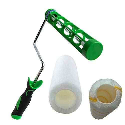 Paint Roller Frame for General Core Roller Covers, 9-inch Non-Slip Roller Frame, Soft Grip Threaded Roller Handle