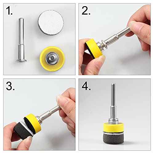 5 PCS Hook and Loop Sanding Discs Pad Kit 1 Inch Drill Attachment Backing Pads Hook and Loop Backing Pads with 1/4-Inch Shank Drill Adapter for Polishing