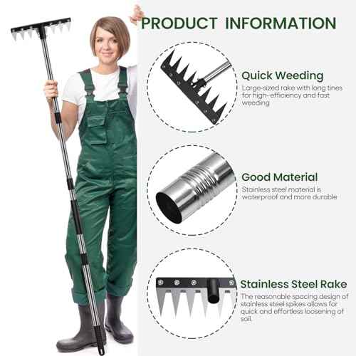 Stainless Steel Weeding Tool withSaw Blade - 4-Section Detachable Handlefor Effortless Gardening, YardWork & Weed Removal