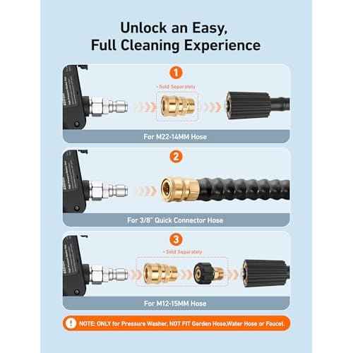 AstroAI Short Pressure Washer Gun with Swivel - High Pressure Washer with 4 Nozzles and 3/8¡± Swivel Quick Connector Plug - 4060PSI Max and Compatible with Hose, Foam Cannon Car Wash Foam Gun, Black