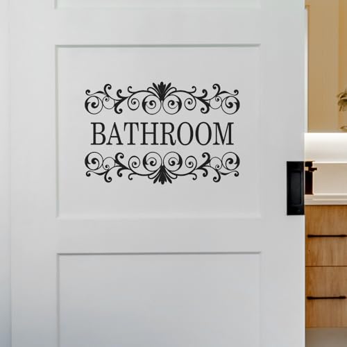 2 Packs Black Vine Bathroom Wall Decals Sticker Bathroom Wall Stickers for Bathrooms Decor Vinyl Wall Decor 10.6x7 Inch