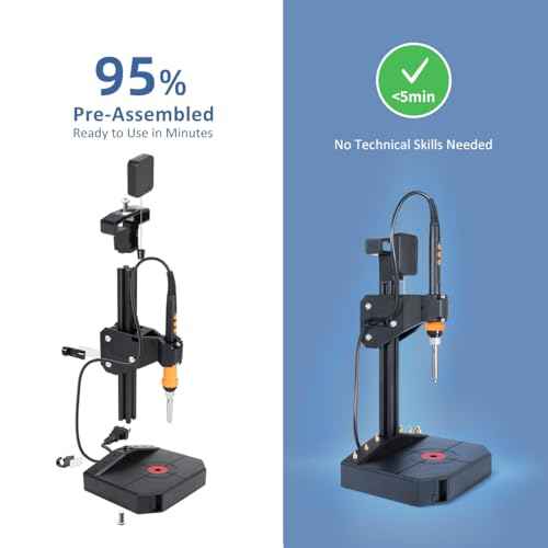 Vertical Heat Set Insert Tool Pressing Machine with 90W Soldering Iron, Heat Set Tips M2-M8, 30PCS Brass Nuts Threaded Inserts for 3D Printed Part