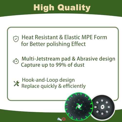 Upgraded 202460 6-Inch(150mm) Hard Sanding Pad, 48-Hole, M8 Thread, Compatible with Festool ETS 150/3 EQ, ETS EC 150/5 EQ, ETS EC 150/3 EQ, ETS 150/5 EQ Sander Models, 1 Pack