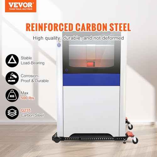 VEVOR Mobile Base, 500 lbs Weight Capacity, Adjustable from 12" x 12" to 36" x 36", Heavy Duty Universal Mobile Base Stand with Swivel Wheels, for Woodworking Equipment, Bandsaw, Power Tools, Machines
