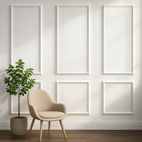 Peel and Stick Wall Molding Kit ? Pre-Cut Wainscoting Panels, Set of 3 (3 Top & 3 Bottom), Ready to Assemble & Easy to Install for Interior Wall D?cor, Living Room Bedroom Accent Walls (54 x 24 in)