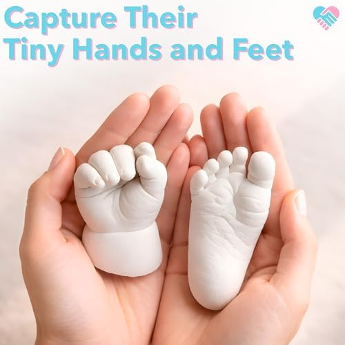 Luna Bean Baby Footprint and Hand Casting Mold Kit (4 Pack) First Time New Mom Gifts - Newborn Foot Handprint Baby Keepsake - Mom to Be Gift