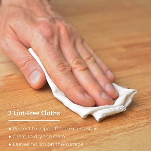 SamaN Staining Kit ? Includes Sponge, 2 Cloths and Gloves to Effectively Stain Wood